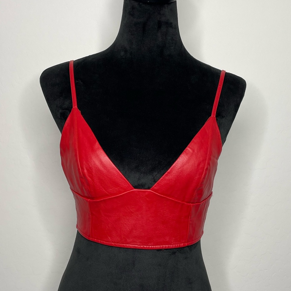 Forever 21 faux leather crop top